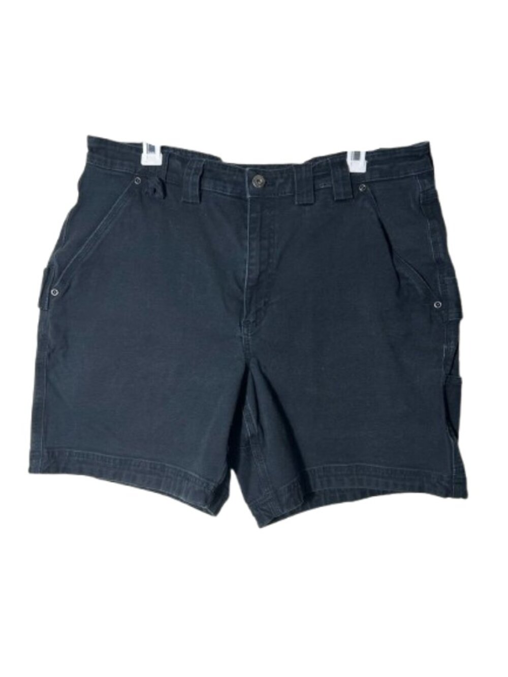 Duluth trading co washed black flex fire hose shorts men's 38 7" inseam